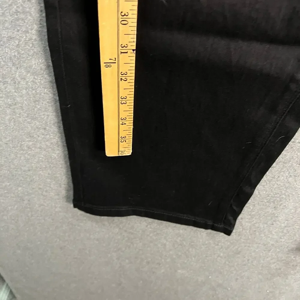 Susan Graver Regular Stretch Denim Straight Leg Jean Black, Reg 16